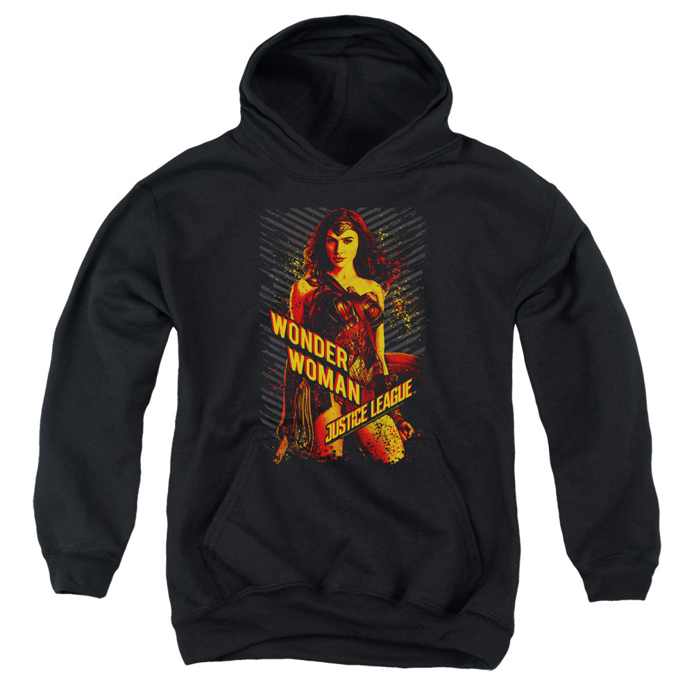 Justice League Movie Wonder Woman Kids Youth Hoodie Black