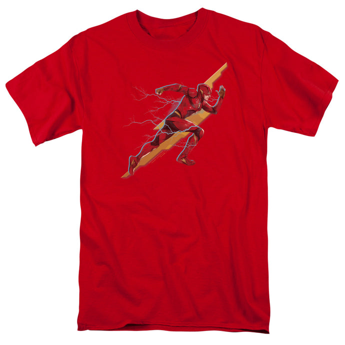 Justice League Movie Flash Forward Mens T Shirt Red