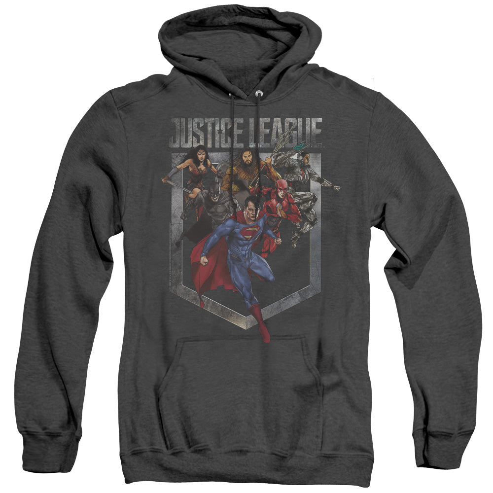 Justice League Movie Charge Heather Mens Hoodie Black