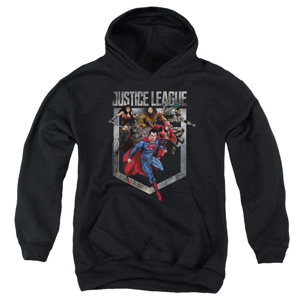 Justice League Movie Charge Kids Youth Hoodie Black