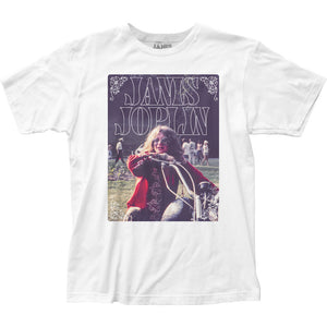 Janis Joplin Motorcycle Mens T Shirt White