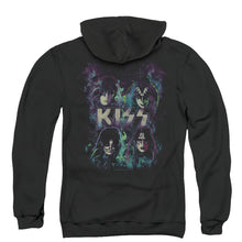 Load image into Gallery viewer, KISS Colorful Fire Back Print Zipper Mens Hoodie Black