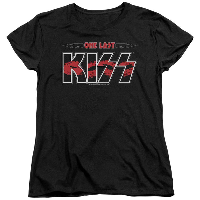 KISS One Last Kiss Womens T Shirt Black
