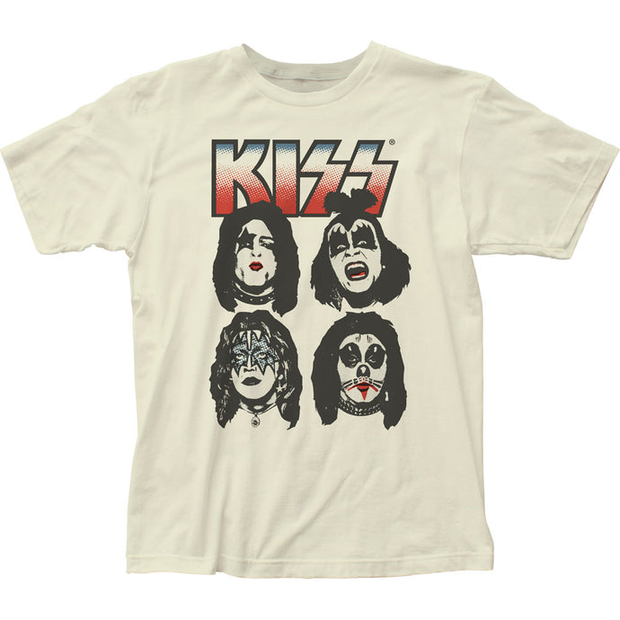 KISS Four Faces Mens T Shirt Vintage White