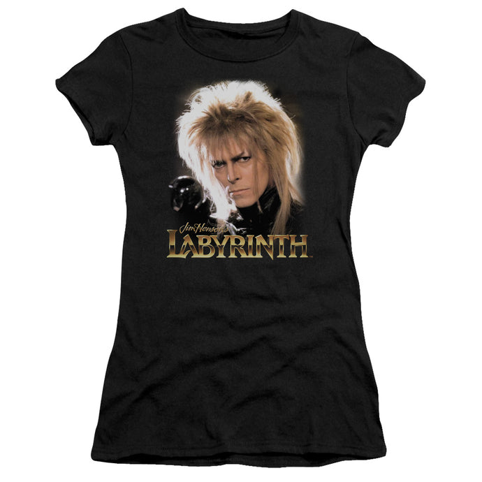 Labyrinth Jareth Junior Sheer Cap Sleeve Womens T Shirt Black