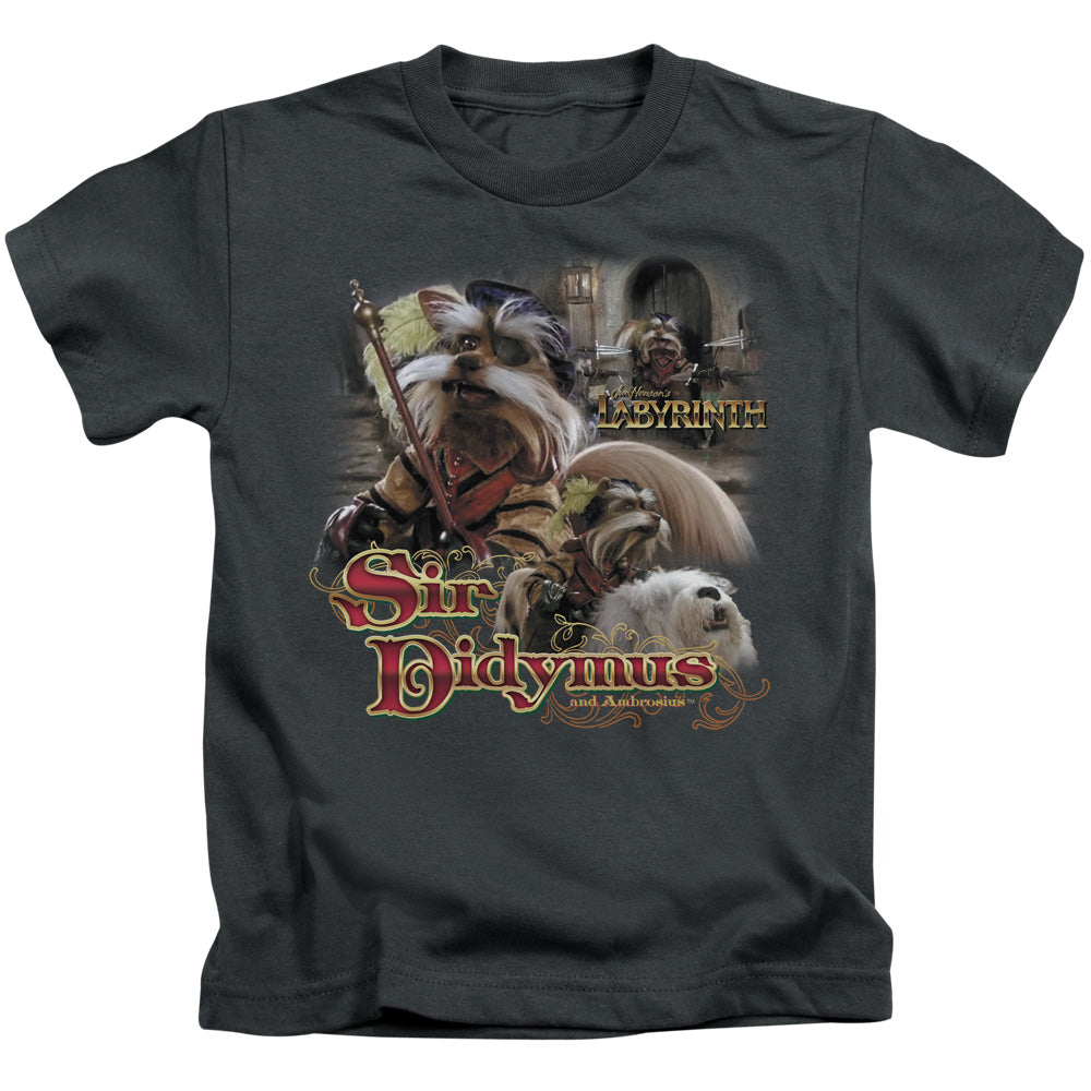 Labyrinth Sir Didymus Juvenile Kids Youth T Shirt Charcoal