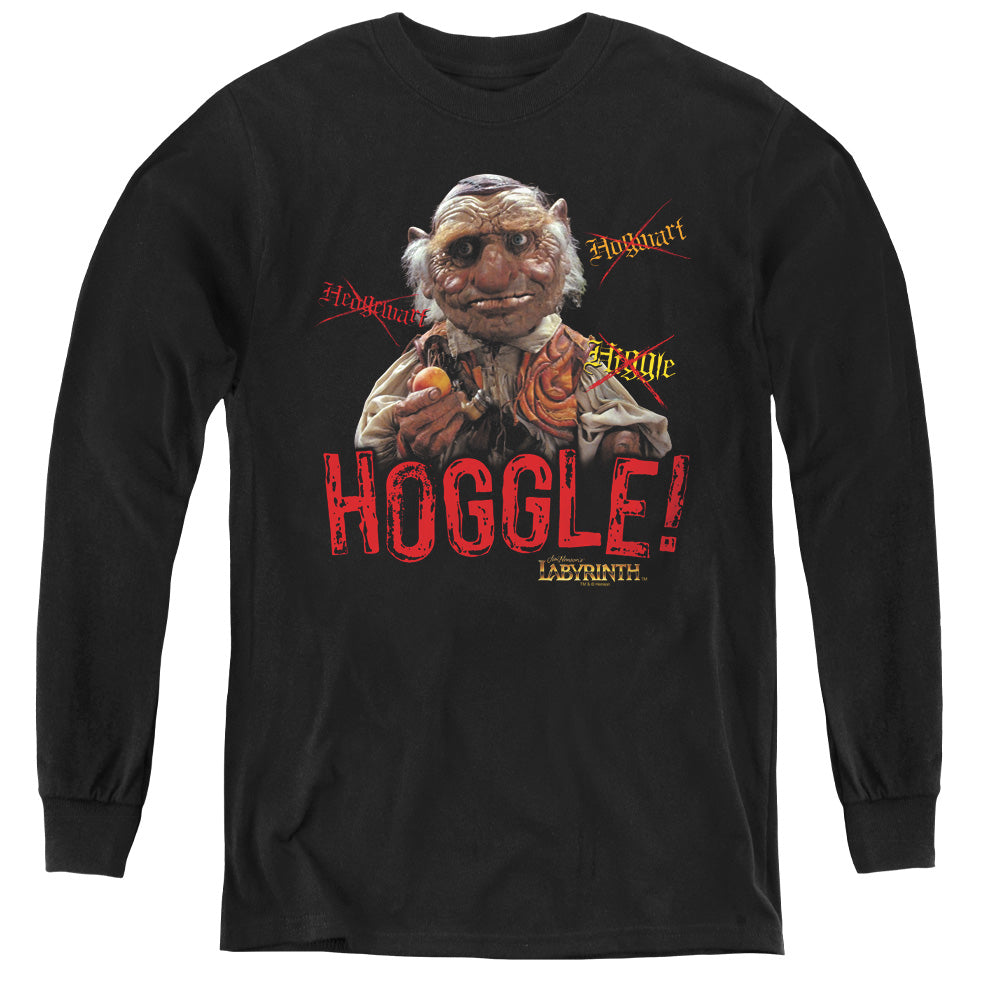 Labyrinth Hoggle Long Sleeve Kids Youth T Shirt Black
