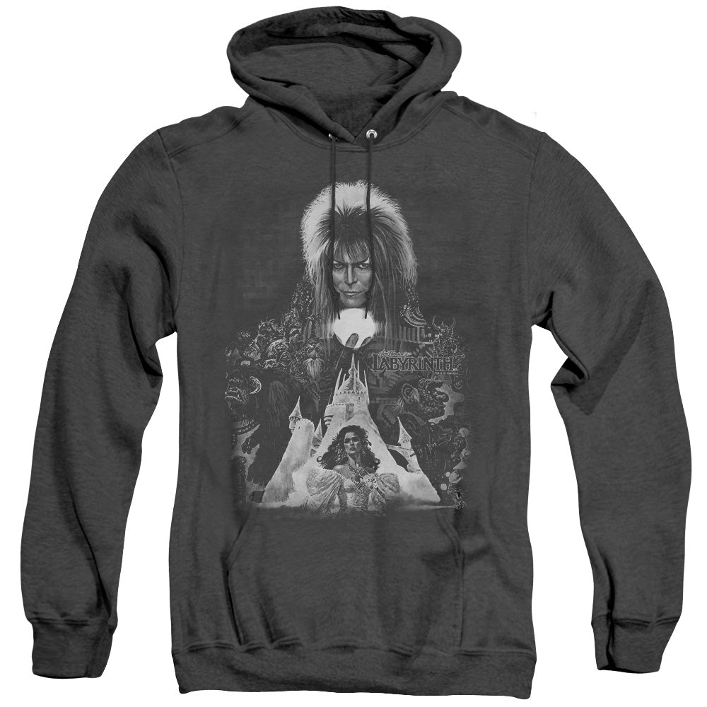 Labyrinth Castle Mens Heather Hoodie Black Officially Licensed