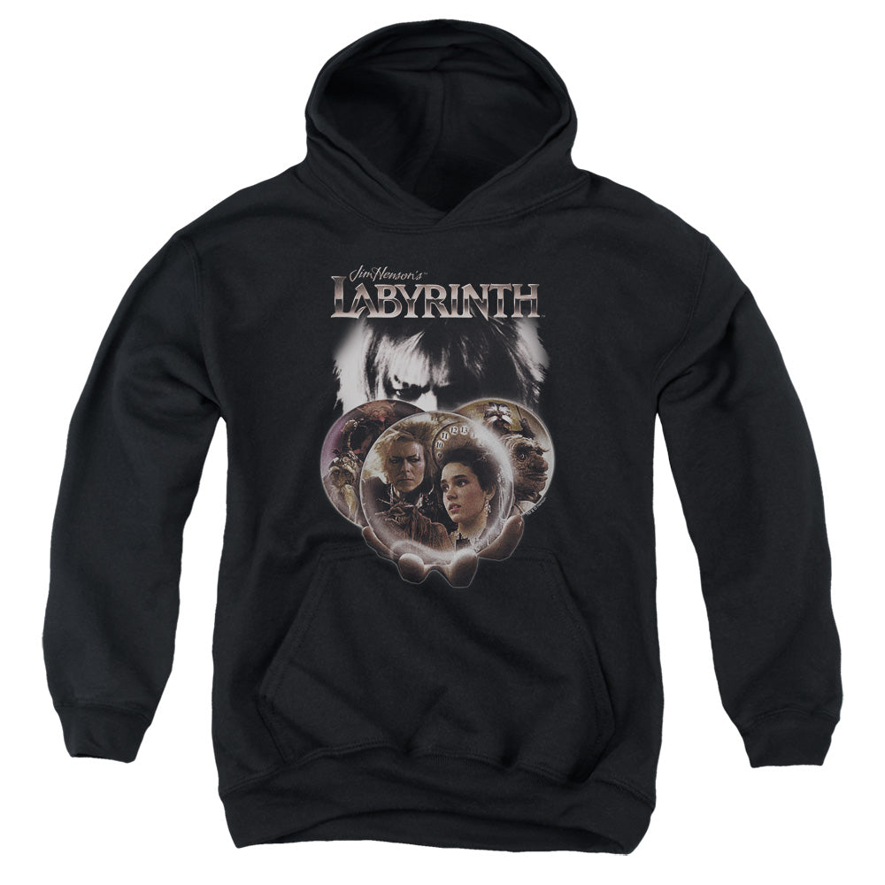 Labyrinth Globes Kids Youth Hoodie Black