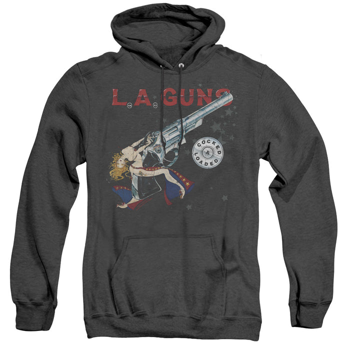 L.A. Guns Cocked And Loaded Heather Mens Hoodie Black