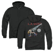 Load image into Gallery viewer, L.A. Guns Cocked And Loaded Back Print Zipper Mens Hoodie Black