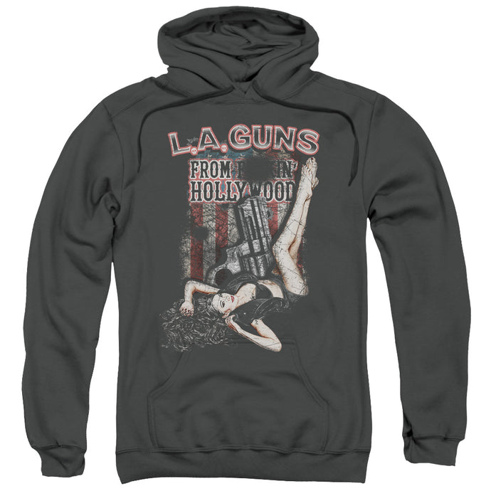 L.A. Guns From Hollywood Mens Hoodie Charcoal