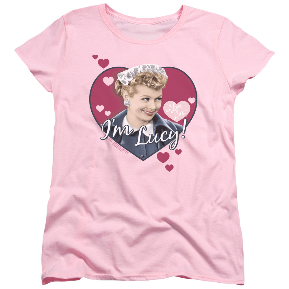 I Love Lucy Im Lucy Womens T Shirt Pink
