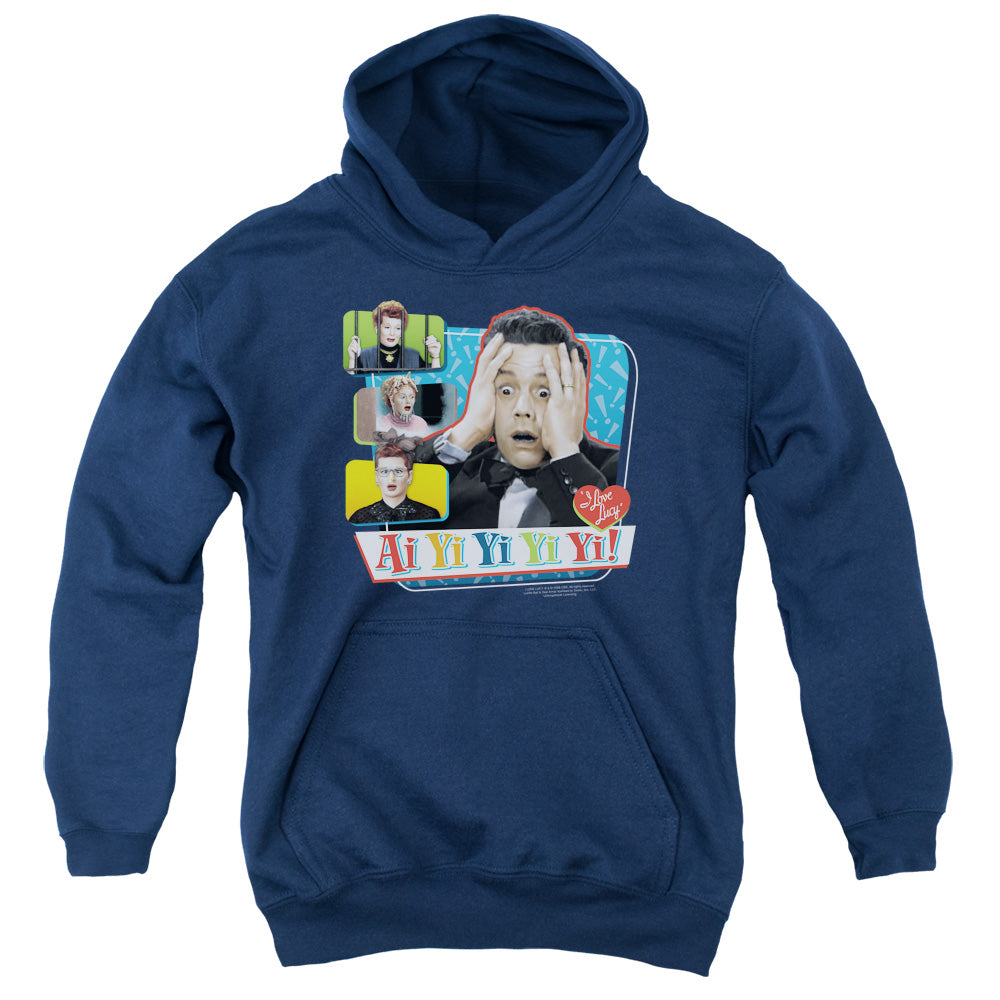 I Love Lucy Ai Yi Yi Yi Yi Kids Youth Hoodie Navy Blue