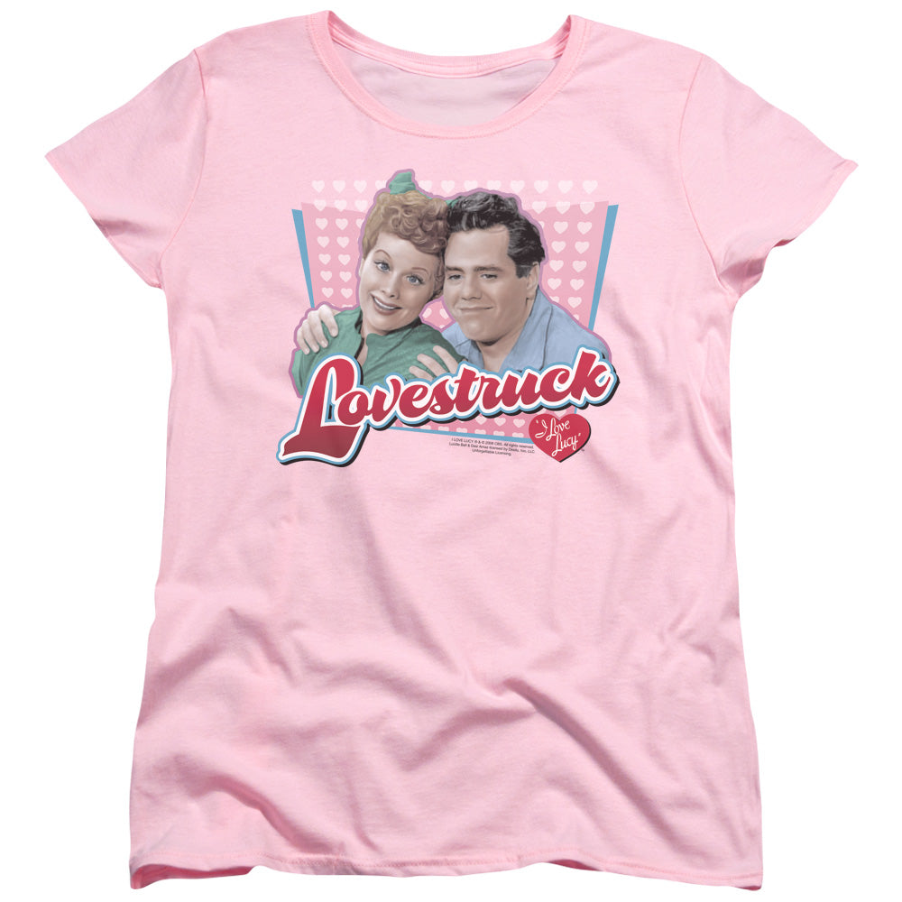 I Love Lucy Lovestruck Womens T Shirt Pink