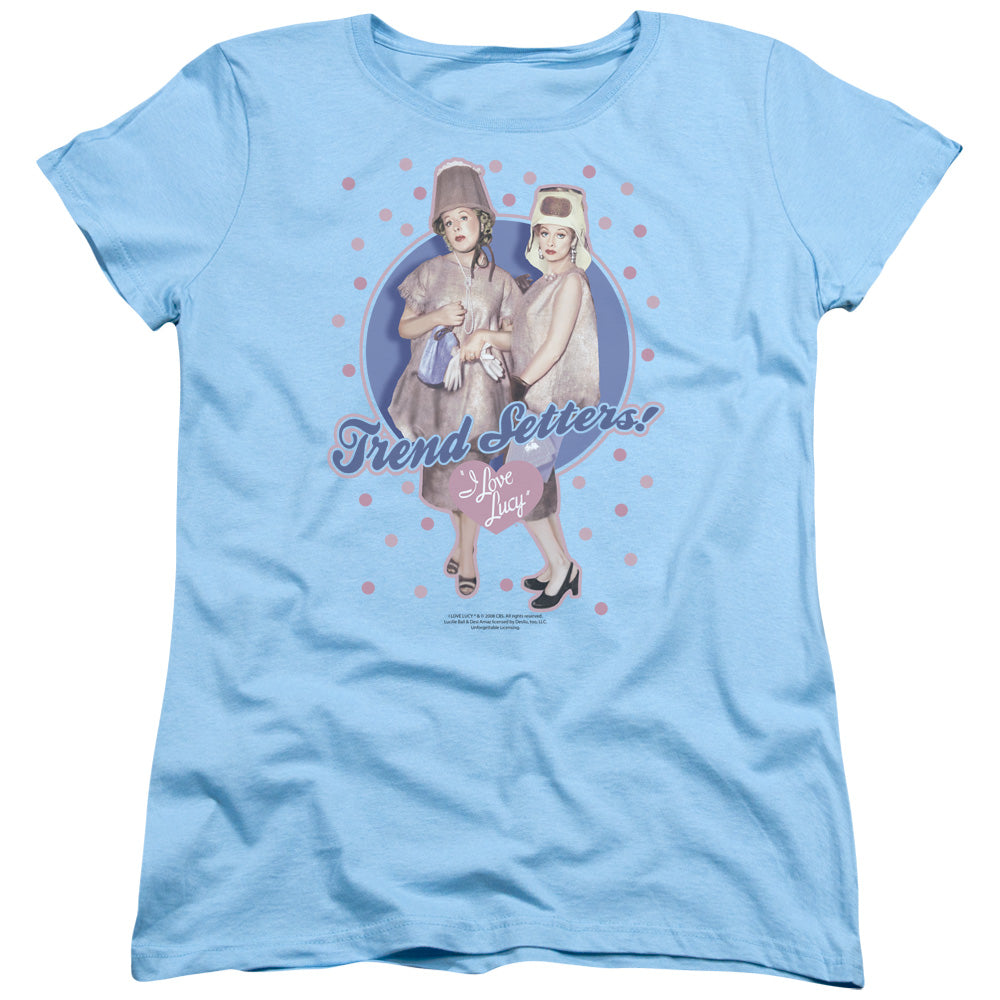I Love Lucy Trend Setters Womens T Shirt Light Blue