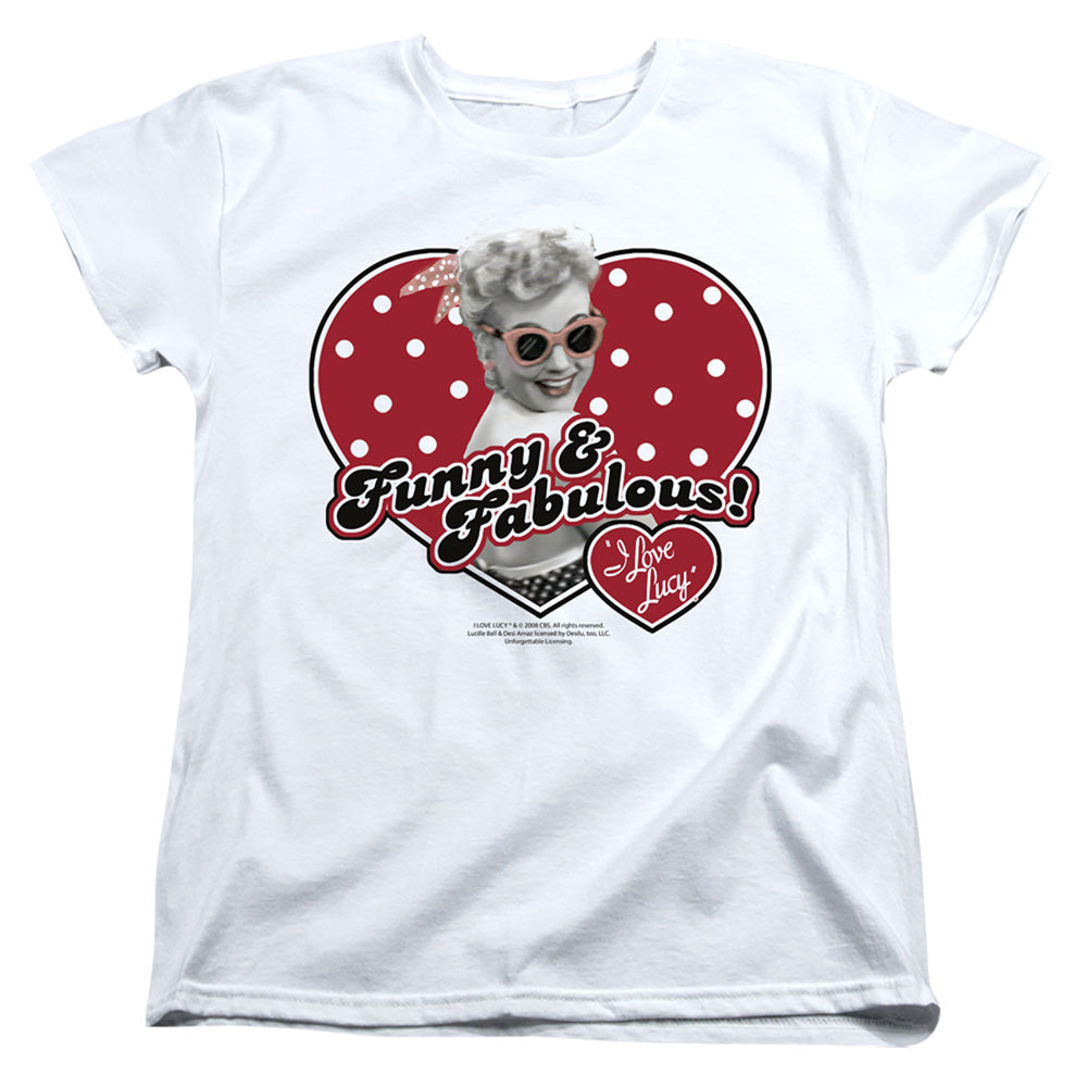 I Love Lucy Funny and Fabulous Womens T Shirt White