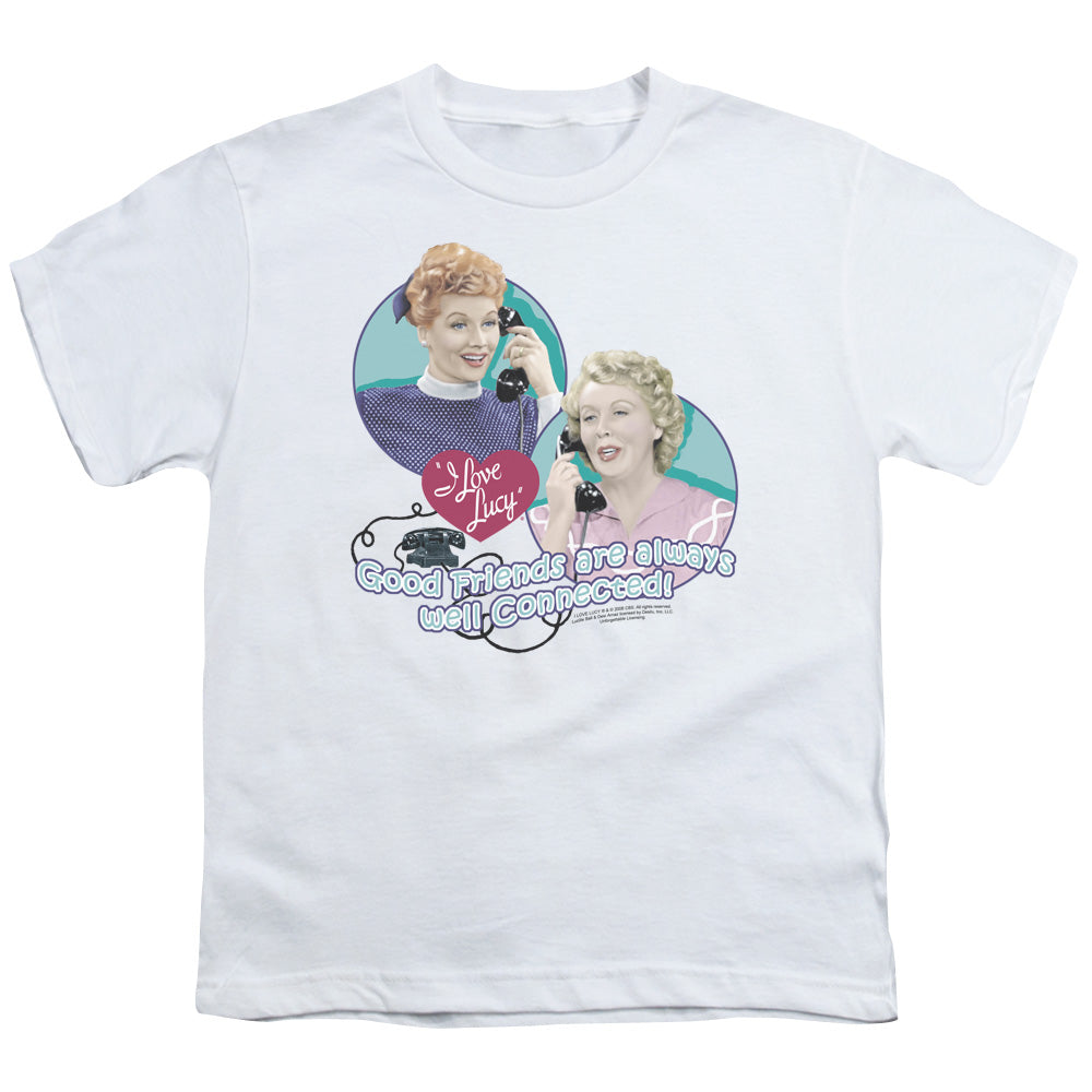 I Love Lucy Always Connected Kids Youth T Shirt White