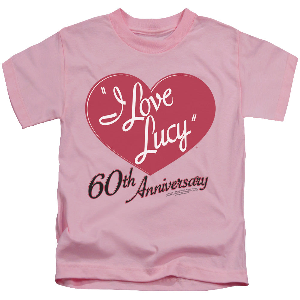 I Love Lucy 60th Anniversary Juvenile Kids Youth T Shirt Pink