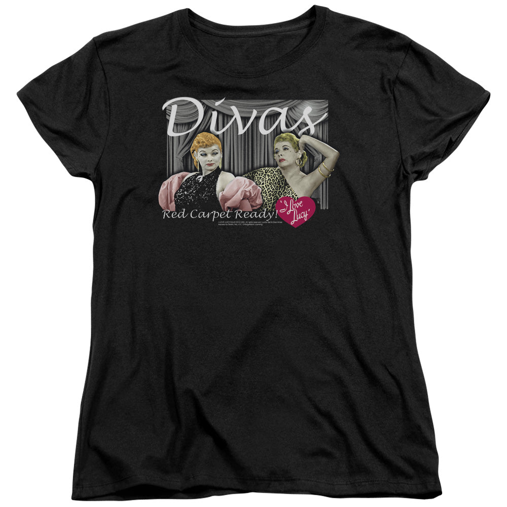 I Love Lucy Divas Womens T Shirt Black