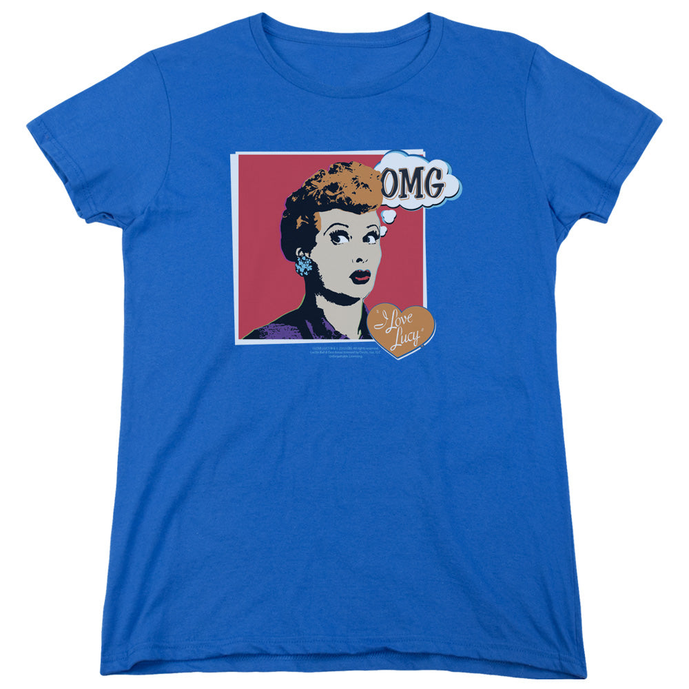 I Love Lucy I Love Worhol Omg Womens T Shirt Royal Blue