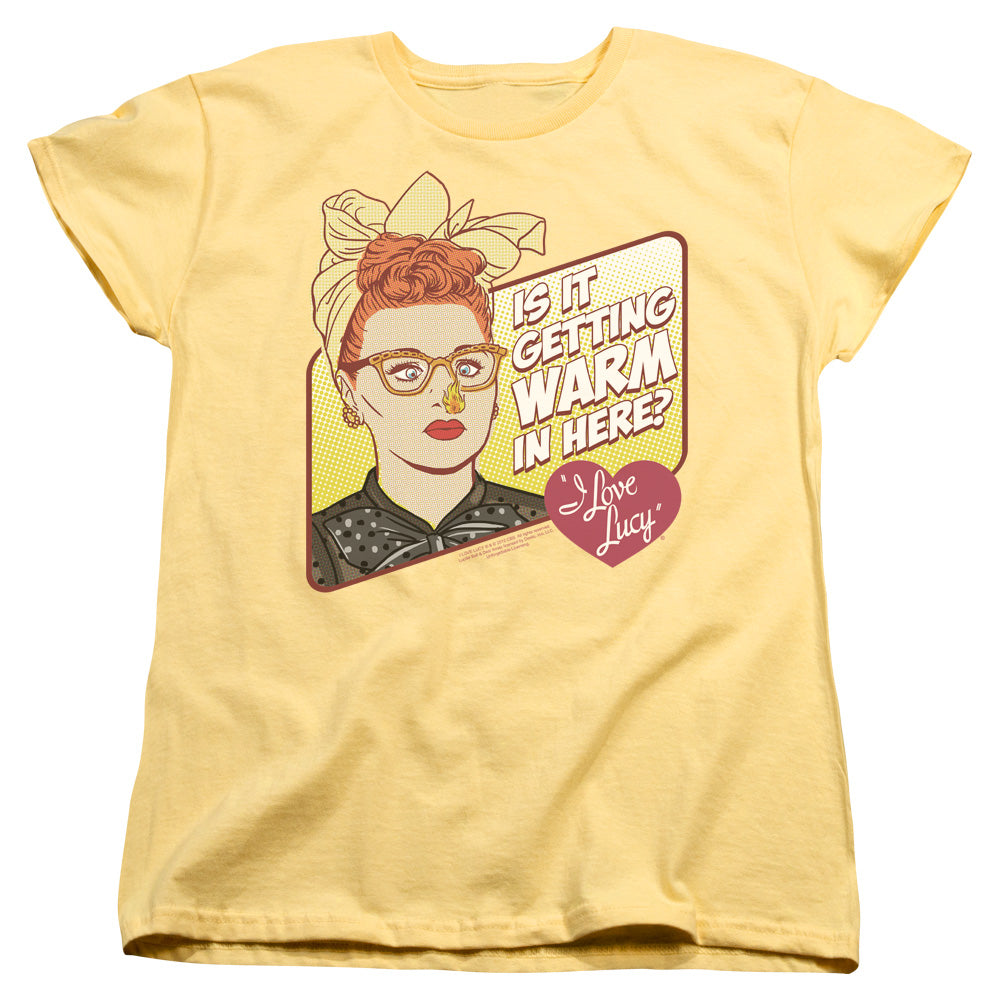 I Love Lucy Warm in Here Womens T Shirt Banana