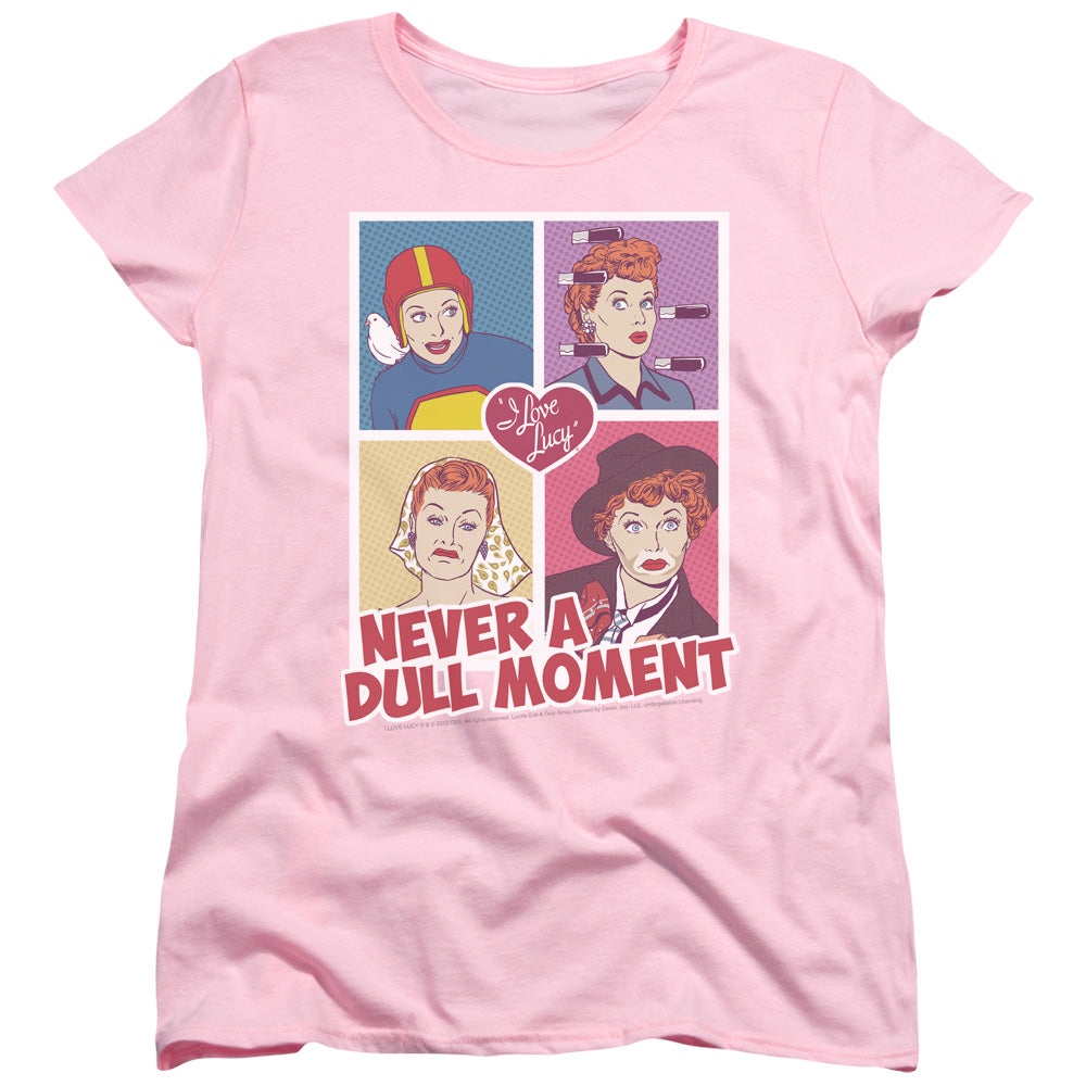 I Love Lucy Panels Womens T Shirt Pink