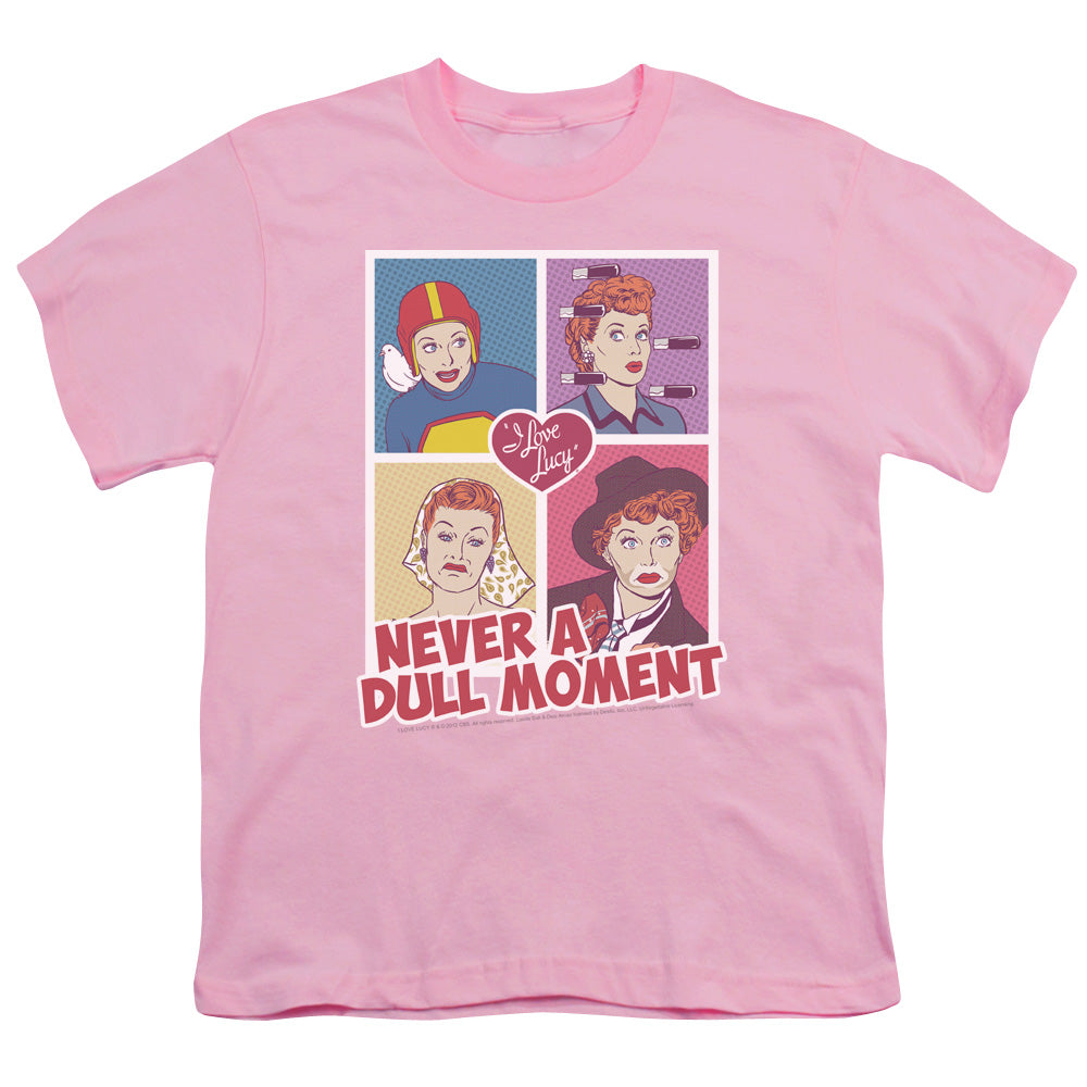 I Love Lucy Panels Kids Youth T Shirt Pink