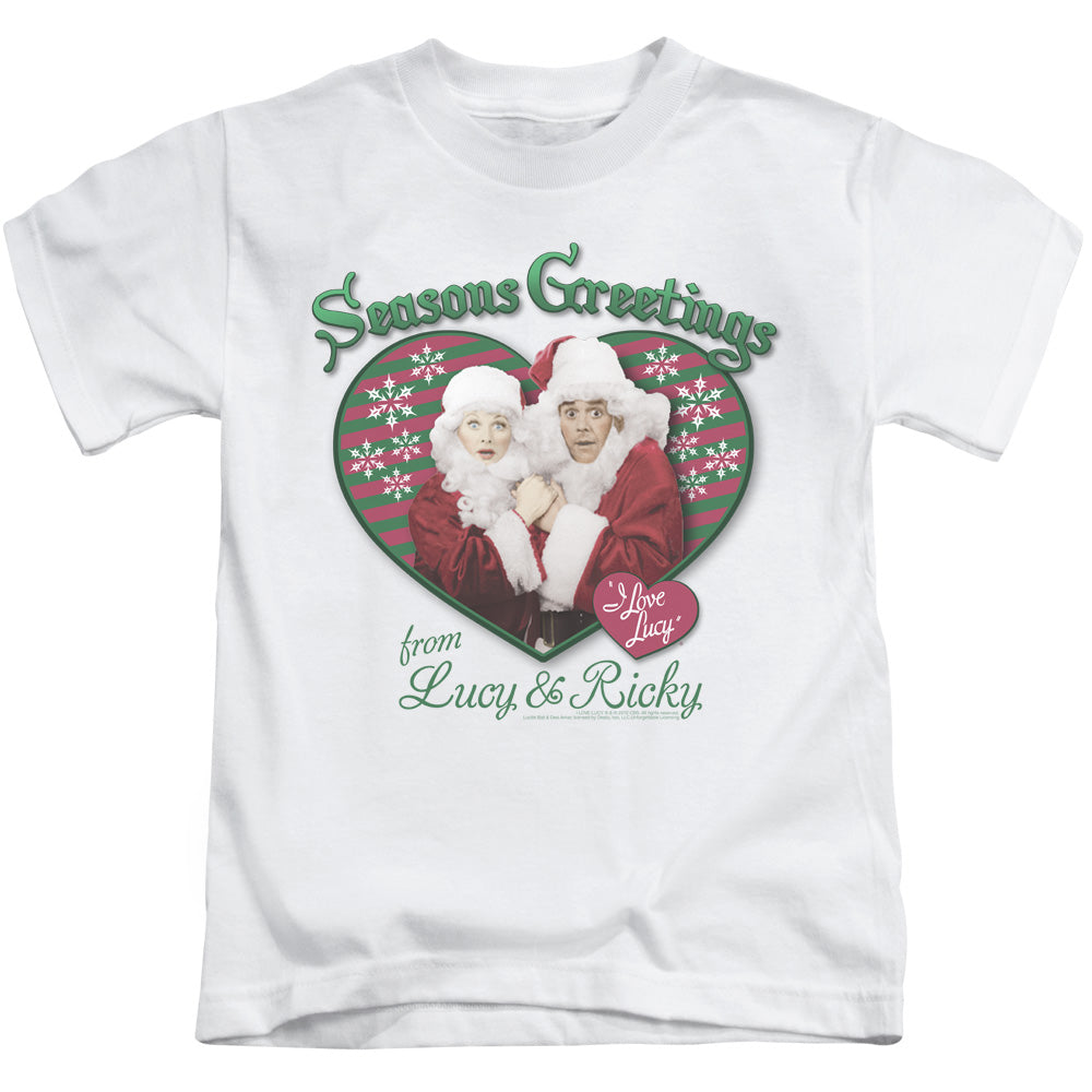I Love Lucy Seasons Greetings Juvenile Kids Youth T Shirt White