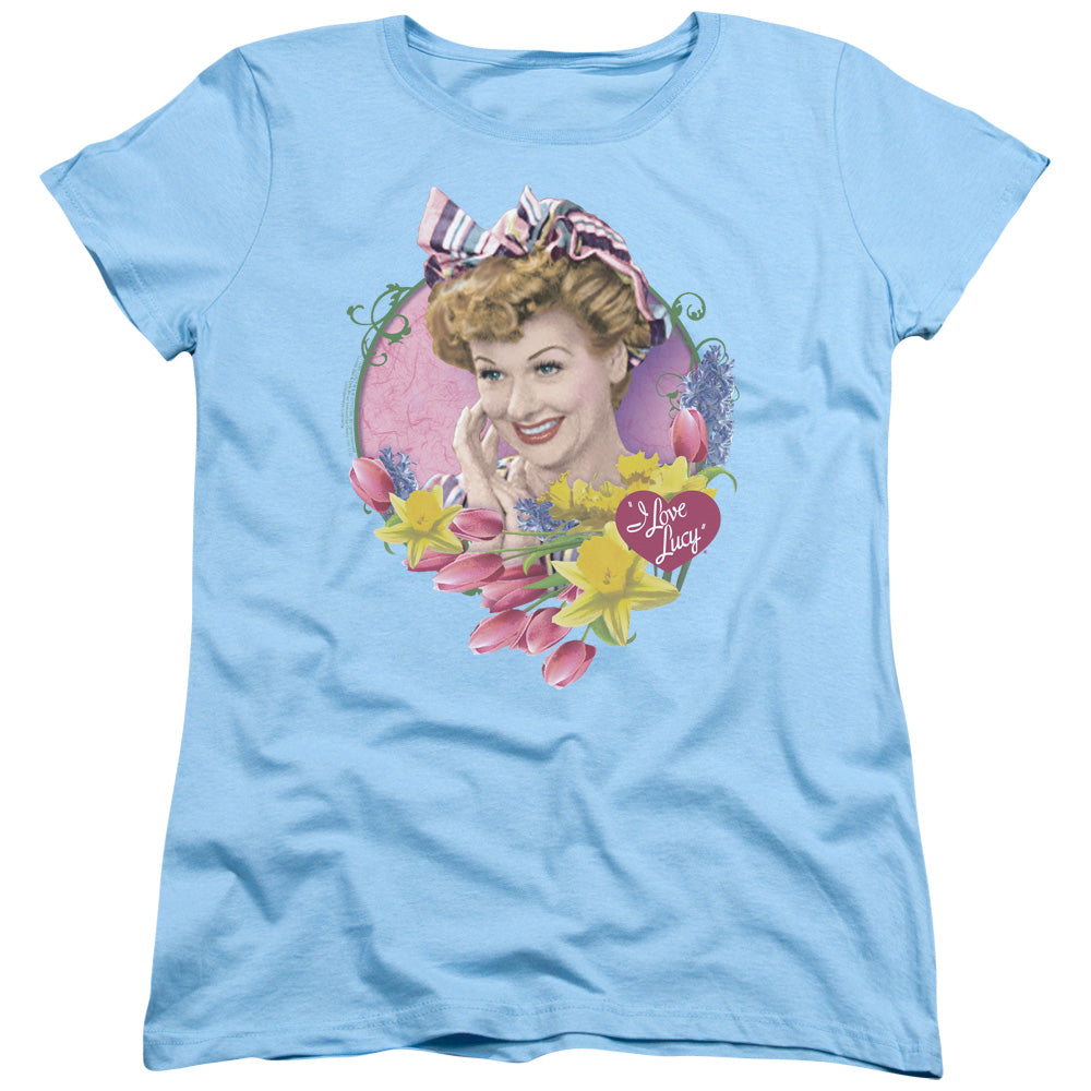 I Love Lucy Springtime Womens T Shirt Light Blue