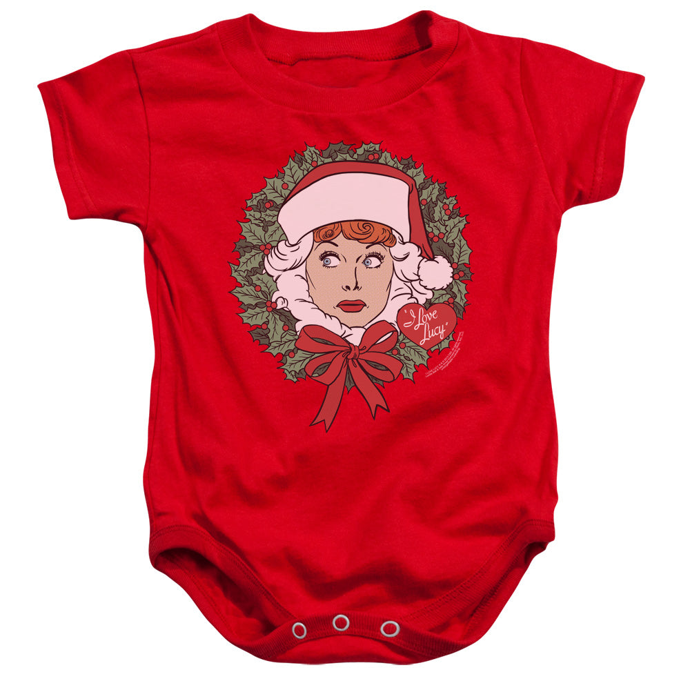I Love Lucy Wreath Infant Baby Snapsuit Red