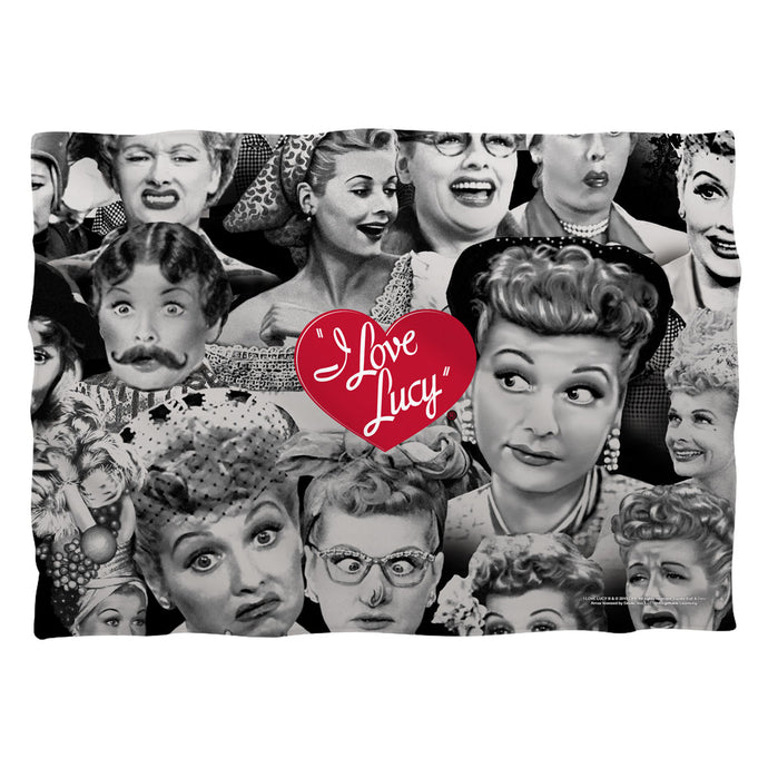 I Love Lucy Faces Pillow Case