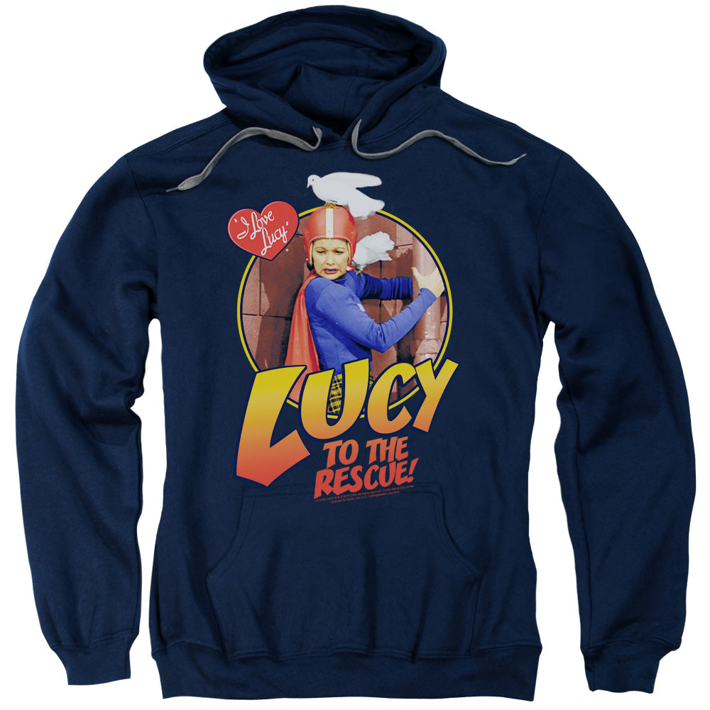 I Love Lucy to the Rescue Mens Hoodie Navy Blue