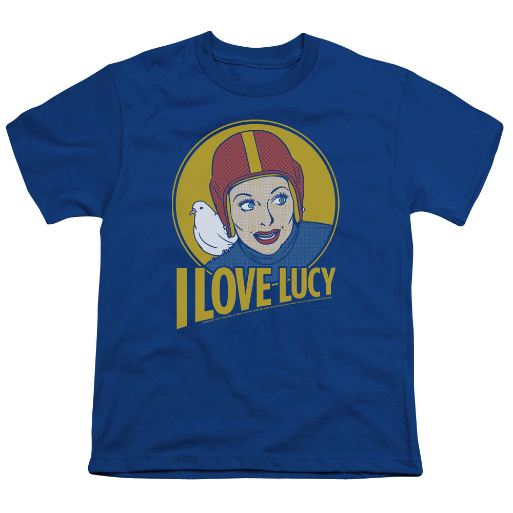 I Love Lucy Lb Super Comic Kids Youth T Shirt Royal Blue