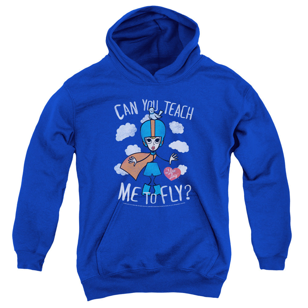 I Love Lucy Fly Kids Youth Hoodie Royal Blue