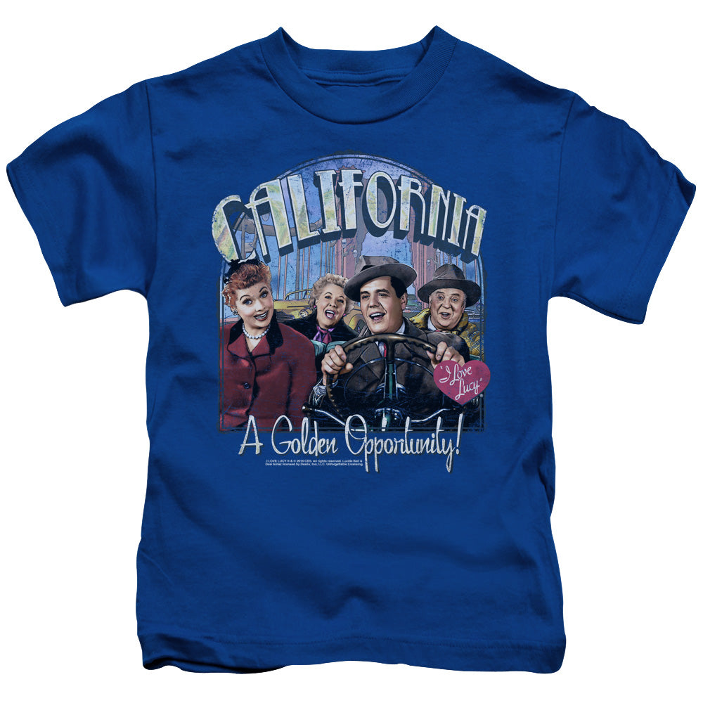 I Love Lucy Golden Opportunity Juvenile Kids Youth T Shirt Royal Blue