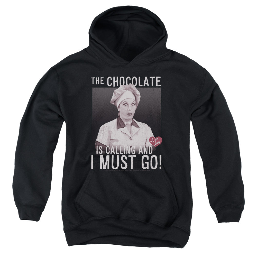 I Love Lucy Chocolate Calling Kids Youth Hoodie Black