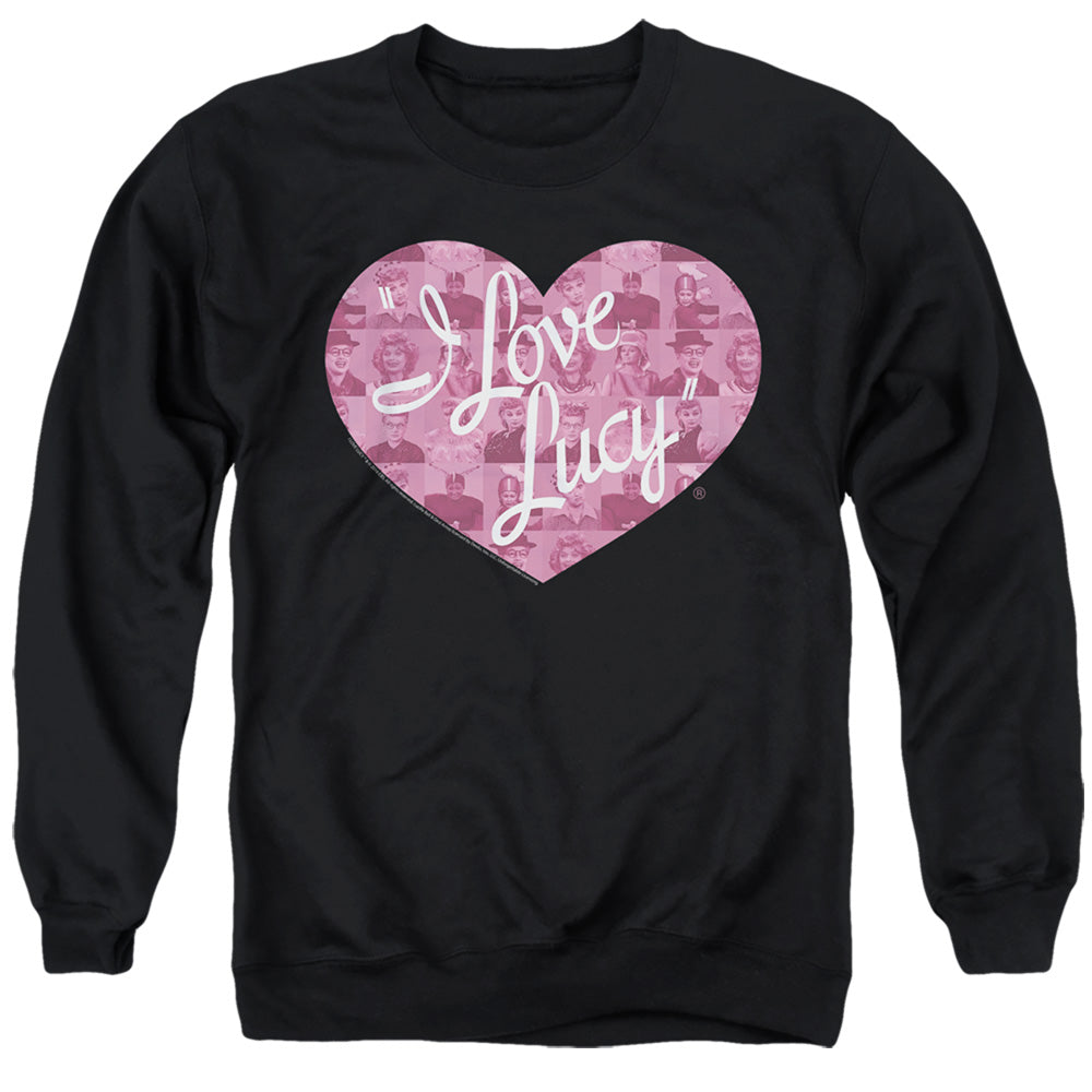I Love Lucy Many Moods Logo Mens Crewneck Sweatshirt Black