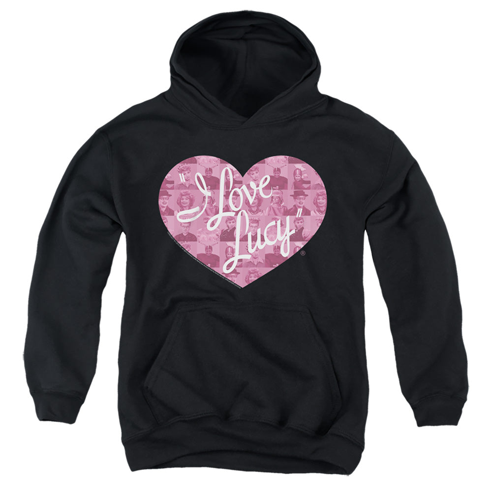 I Love Lucy Many Moods Logo Kids Youth Hoodie Black