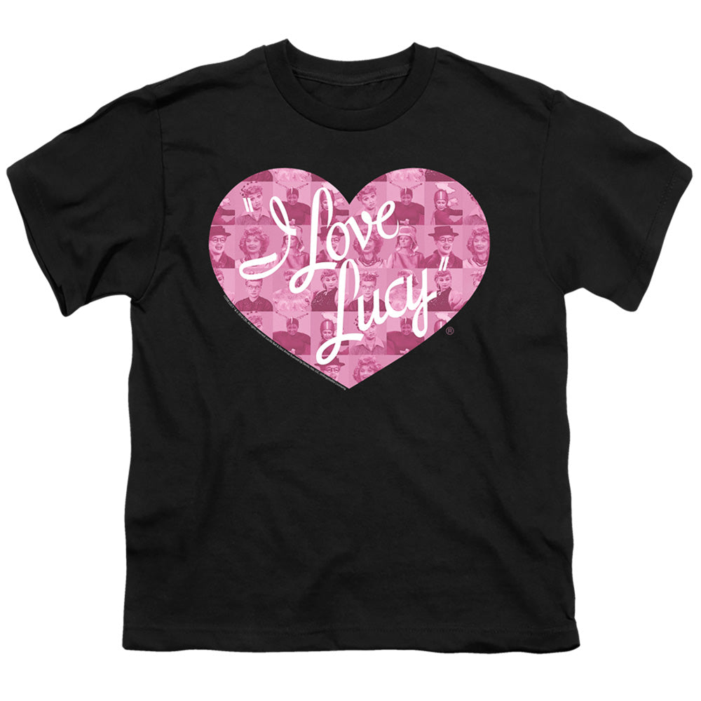 I Love Lucy Many Moods Logo Kids Youth T Shirt Black