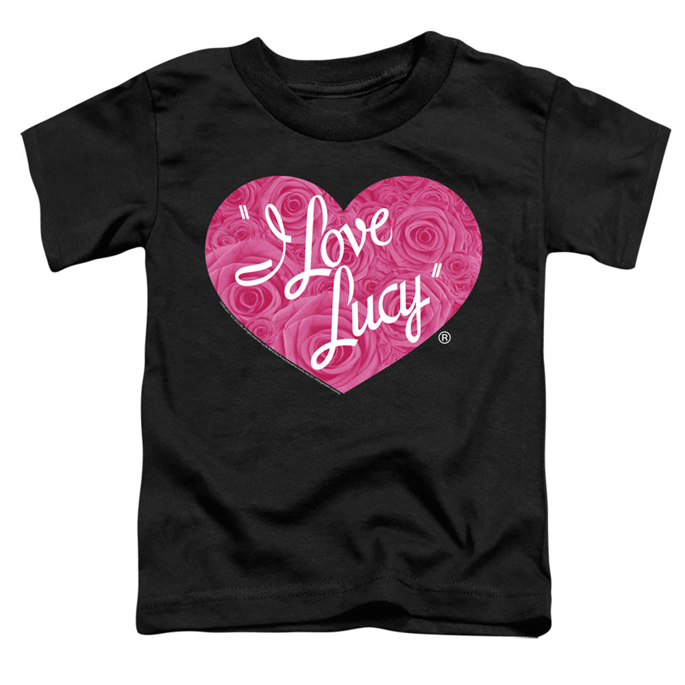I Love Lucy Floral Logo Toddler Kids Youth T Shirt Black
