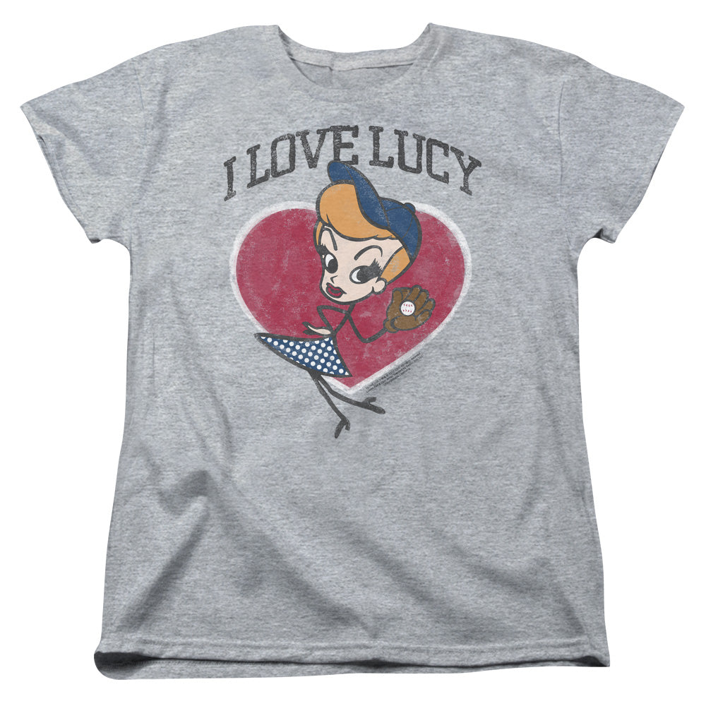 I Love Lucy Baseball Diva Womens T Shirt Athletic Heather