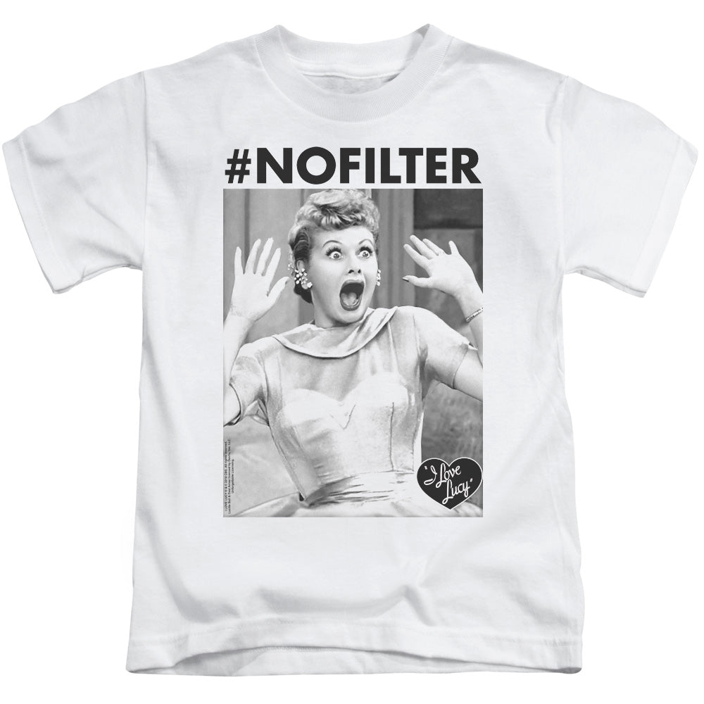 I Love Lucy No Filter Juvenile Kids Youth T Shirt White