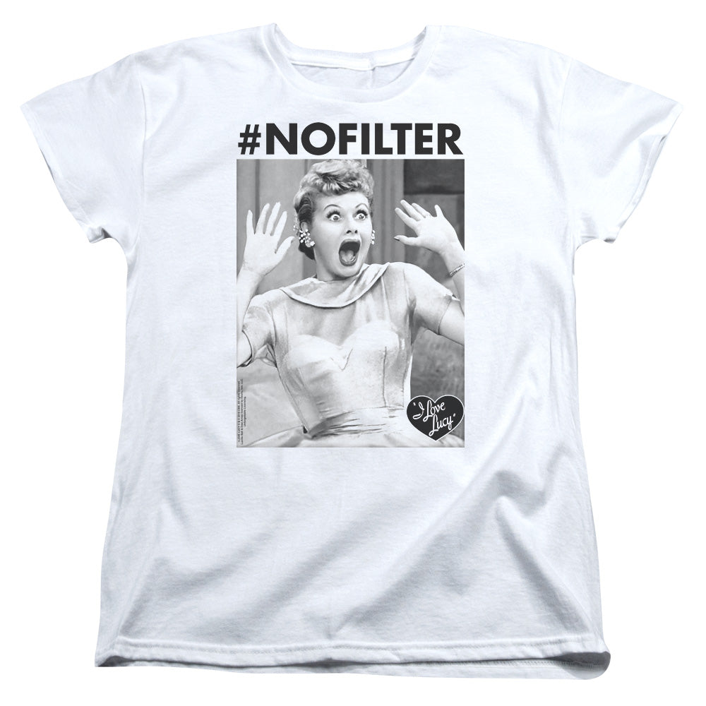 I Love Lucy No Filter S S Women's Tee White