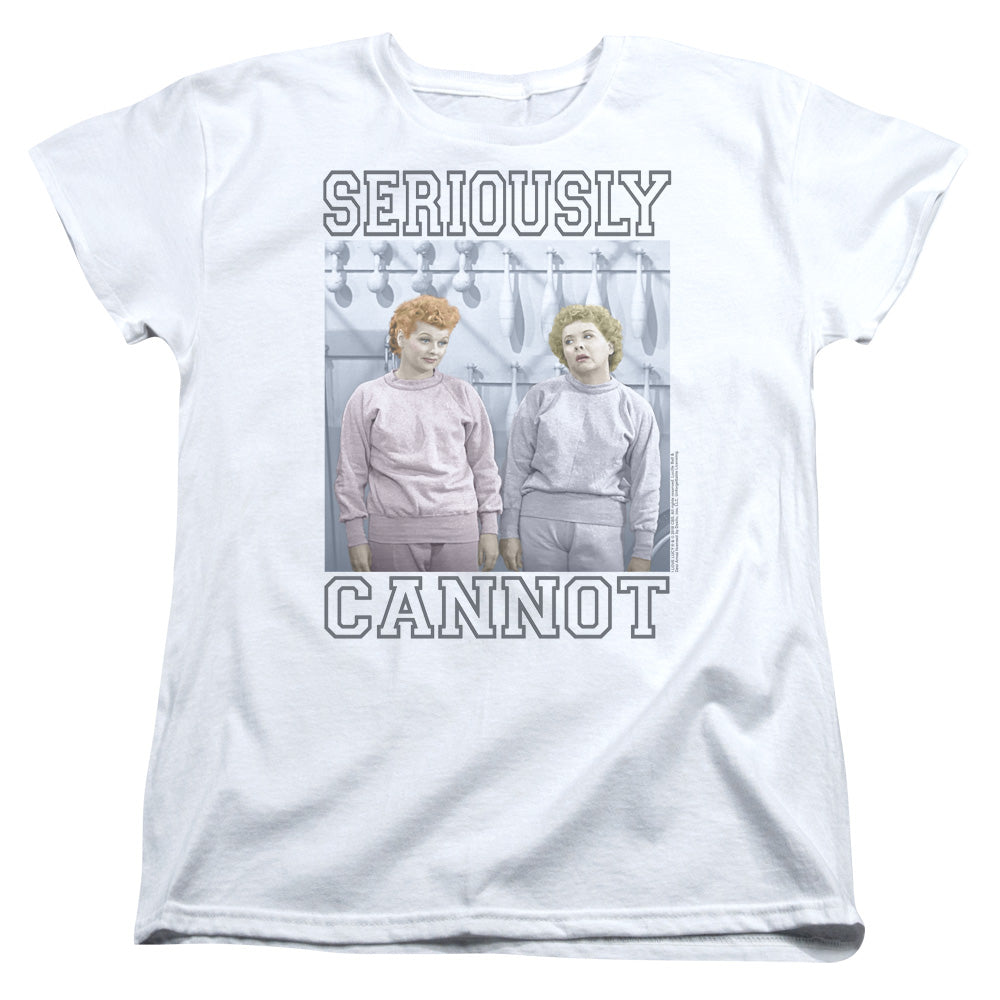 I Love Lucy Seriously Cannot S S Women's Tee White