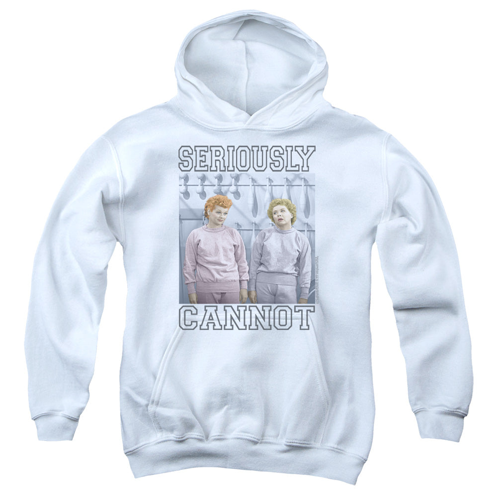 I Love Lucy Seriously Cannot Kids Youth Hoodie White