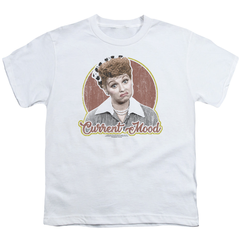 I Love Lucy Current Mood Kids Youth T Shirt White