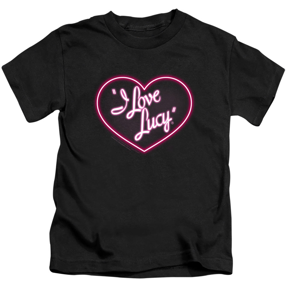 I Love Lucy Neon Logo Juvenile Kids Youth T Shirt Black