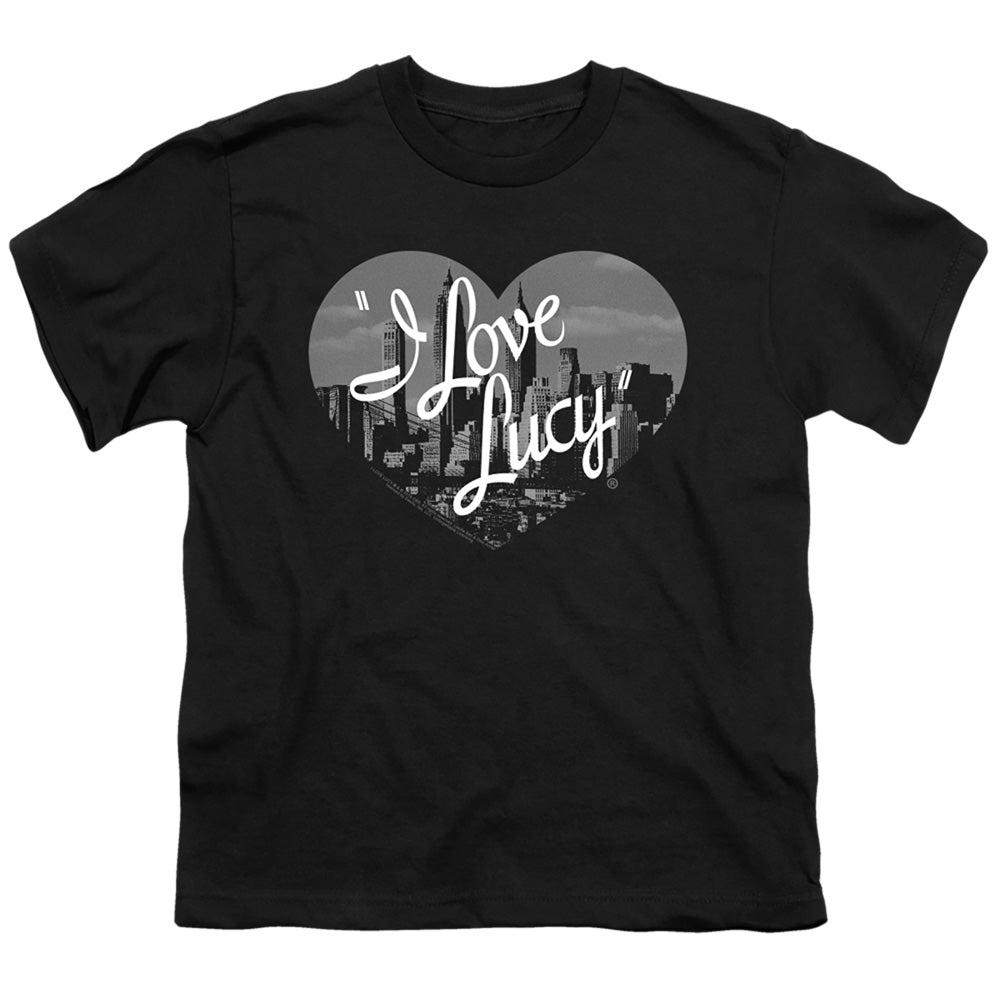 I Love Lucy Nostaic City Kids Youth T Shirt Black