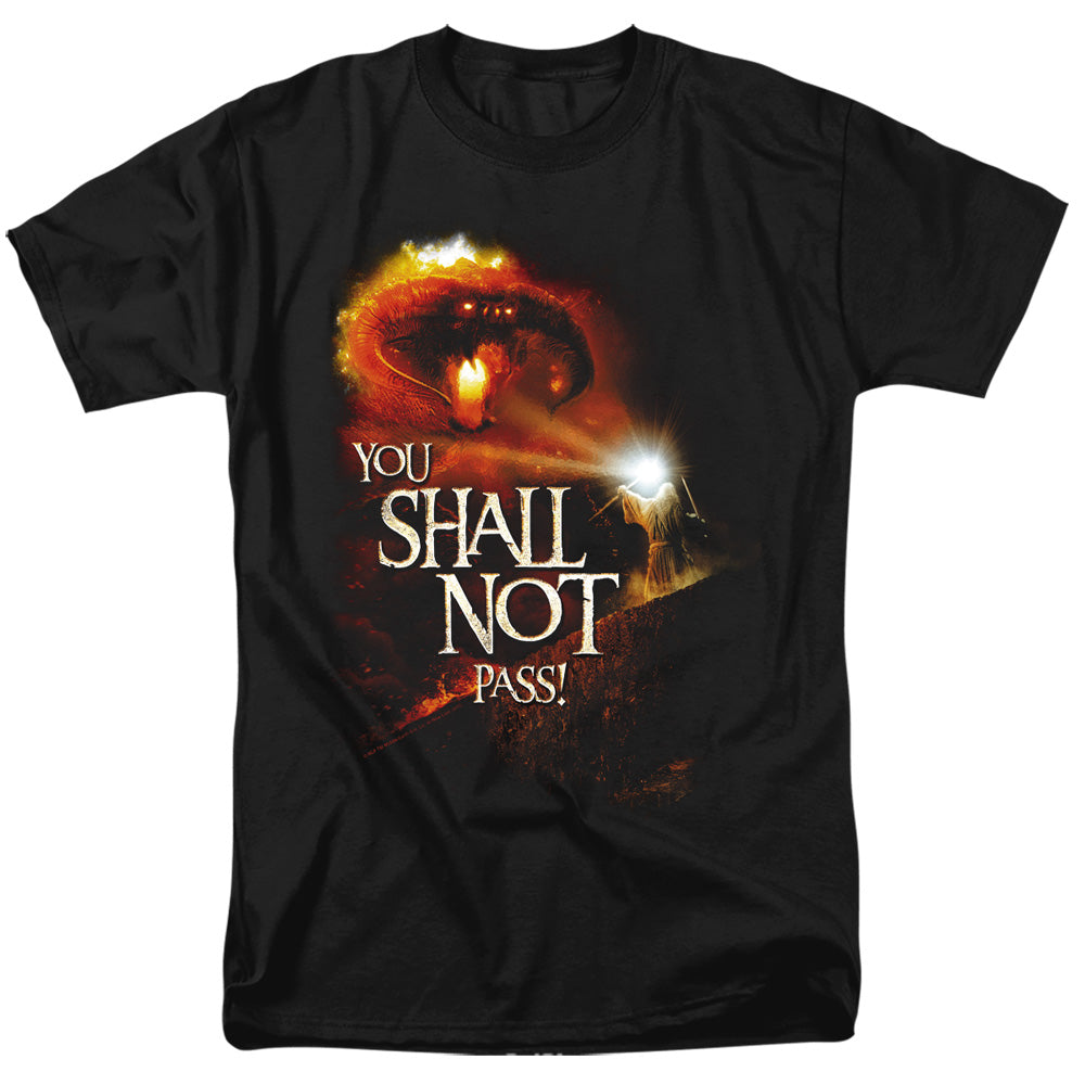 Lord of the Rings You Shall Not Pass Mens T Shirt Black Officially Licensed